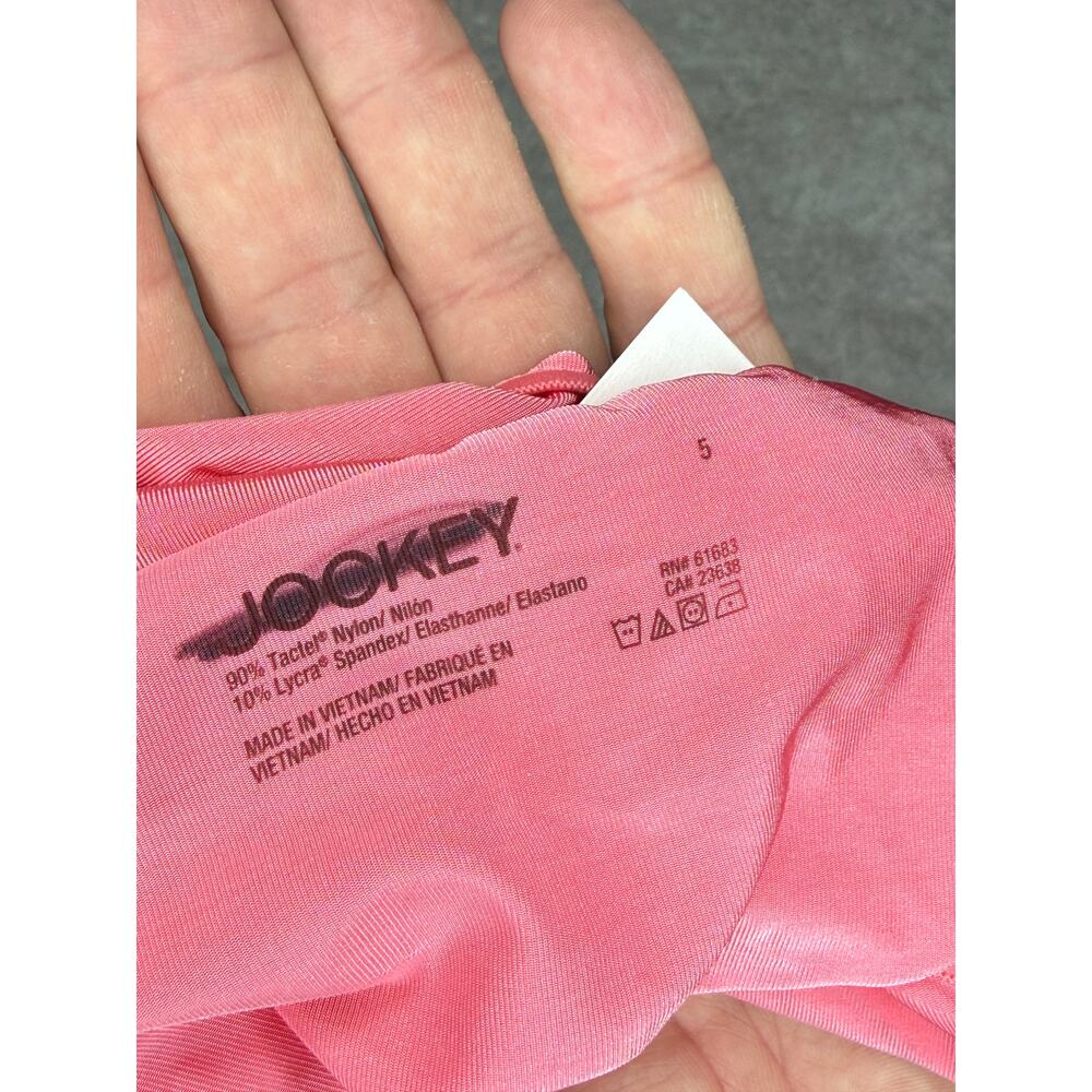 NWT Jockey Seamfree Bikini Panty Pink Silky Stretch Nylon Size S - Picture 3 of 3